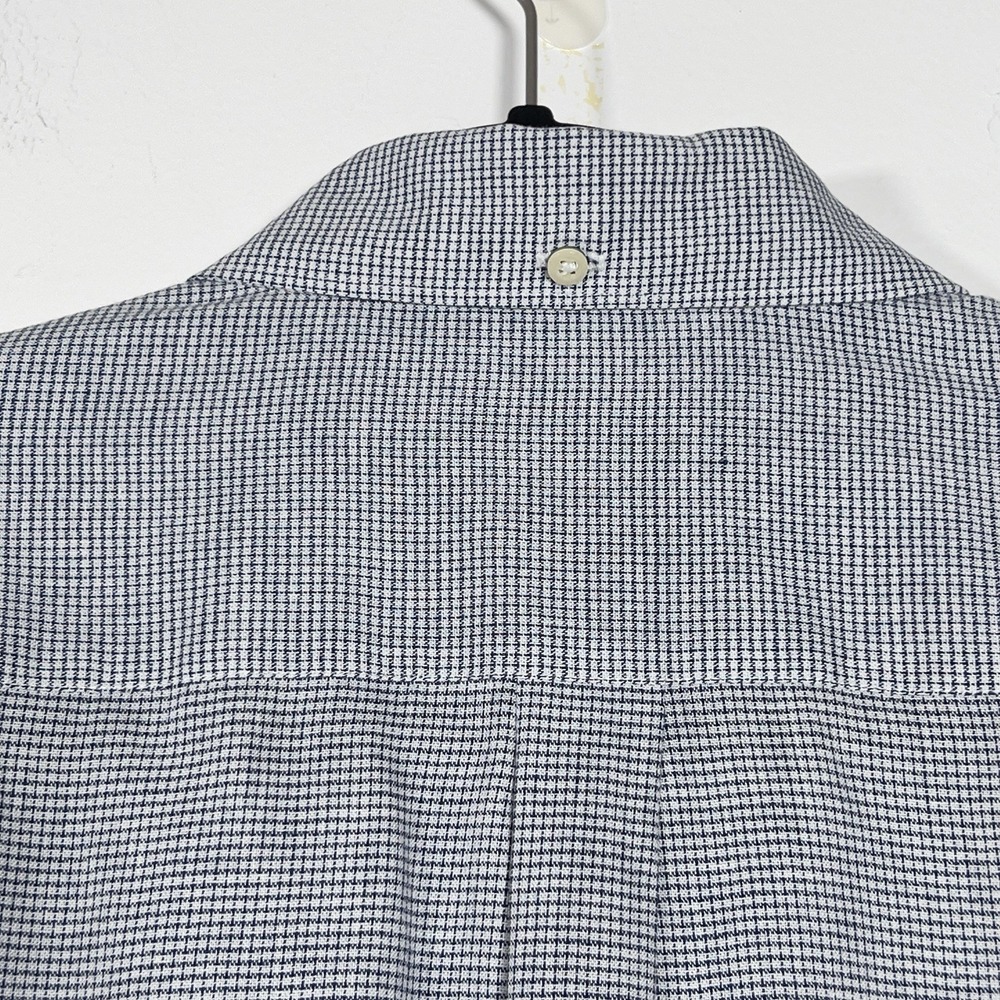 Barbour Linen Lyocell Blend Tailord Fit Shirt Mens Sz M Check Long Sleeve - Picture 6 of 15